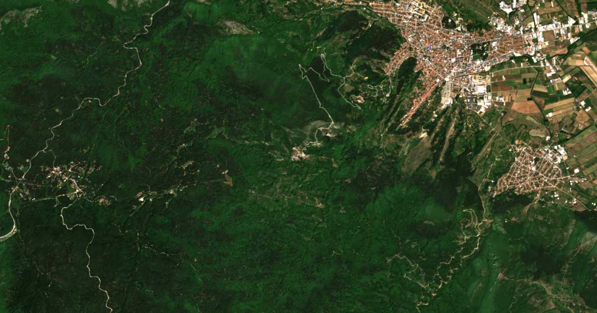 Сателитна карта на Делчево