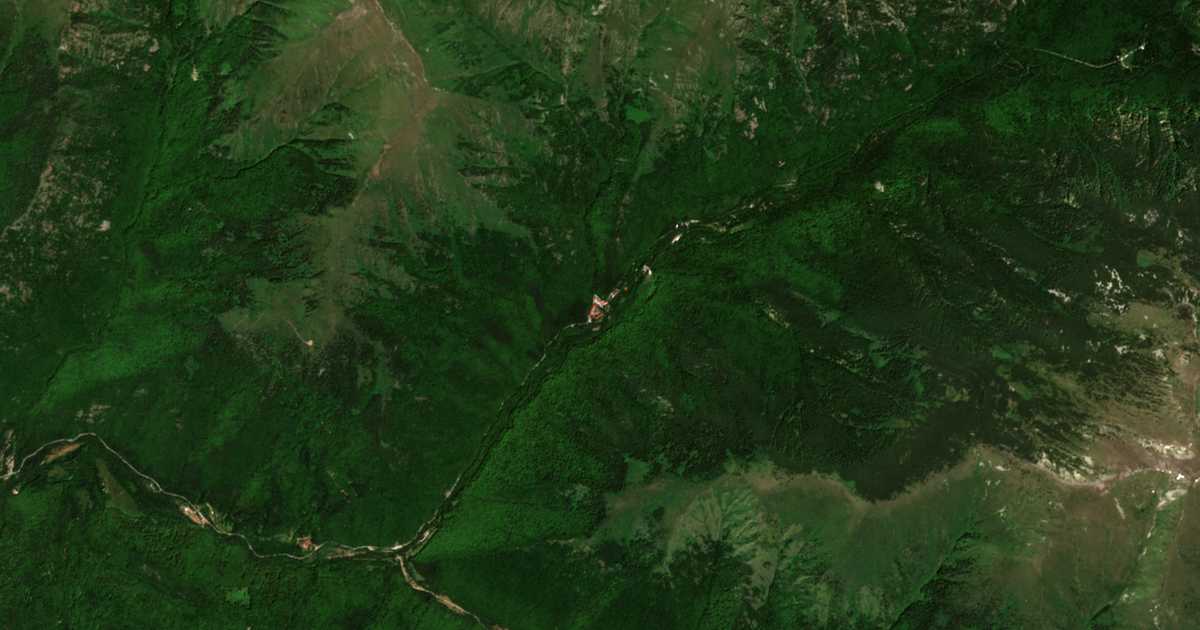 Сателитна карта на Рилски манастир