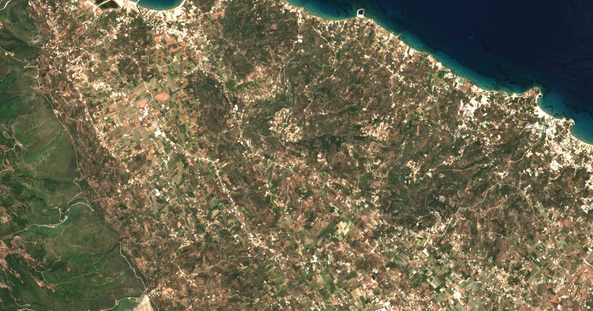 Сателитна карта на Като Геракари